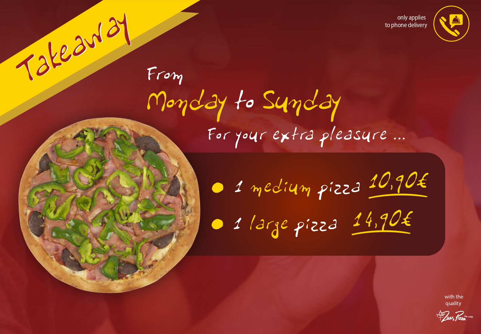 Offer takeaway pizza